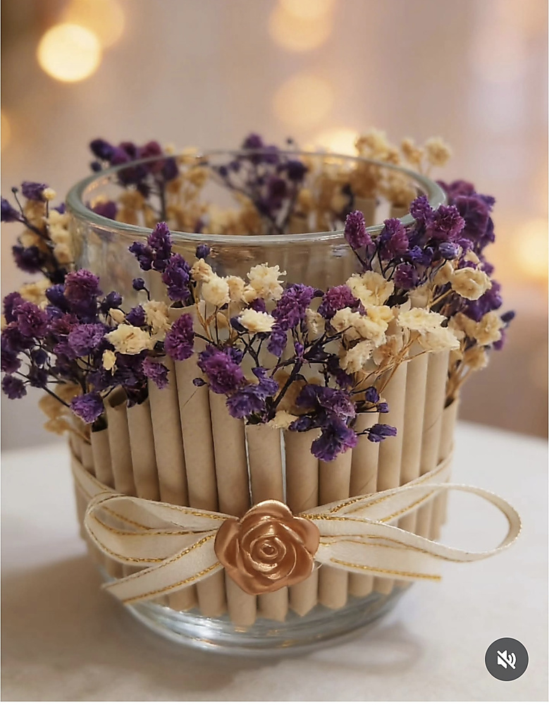 Flower flame candle