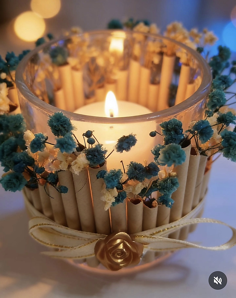 Flower flame candle