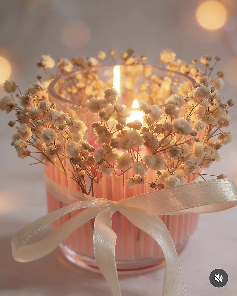 Flower flame candle