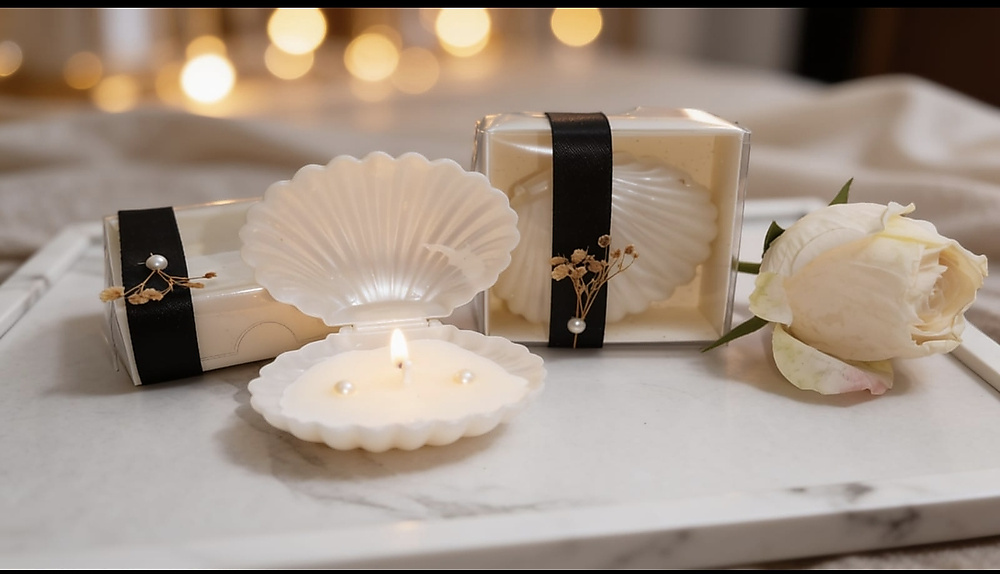 Pearl shell candle