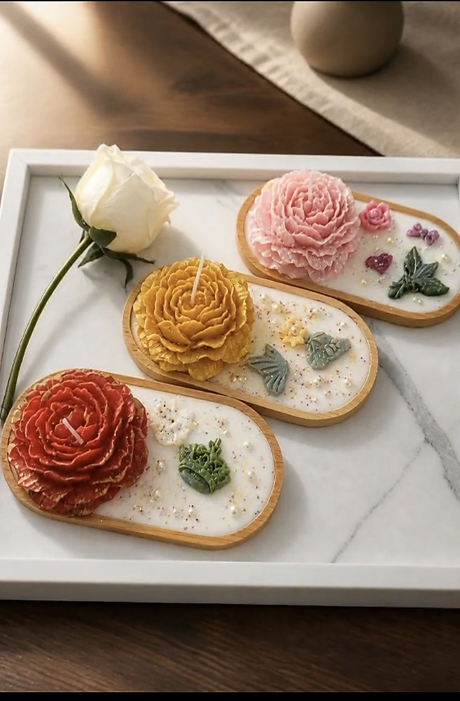 Wooden flower plate