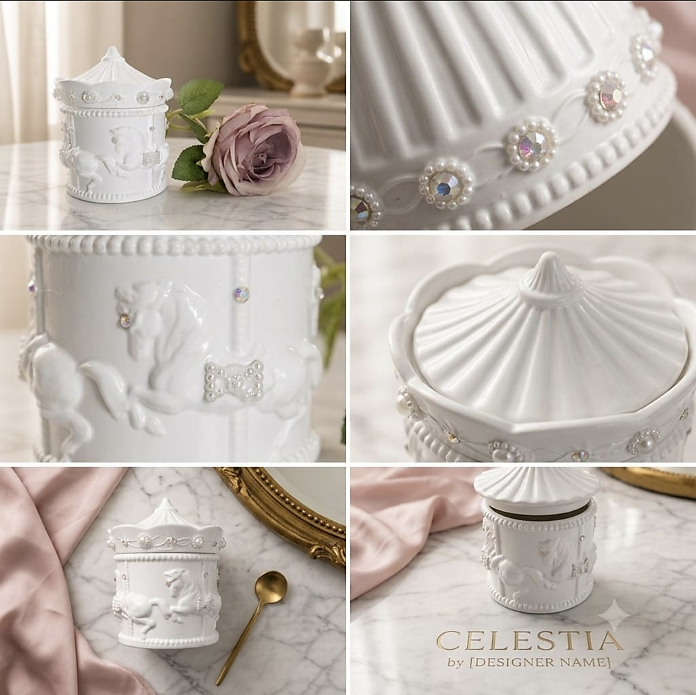 Royal pearl carousel candle