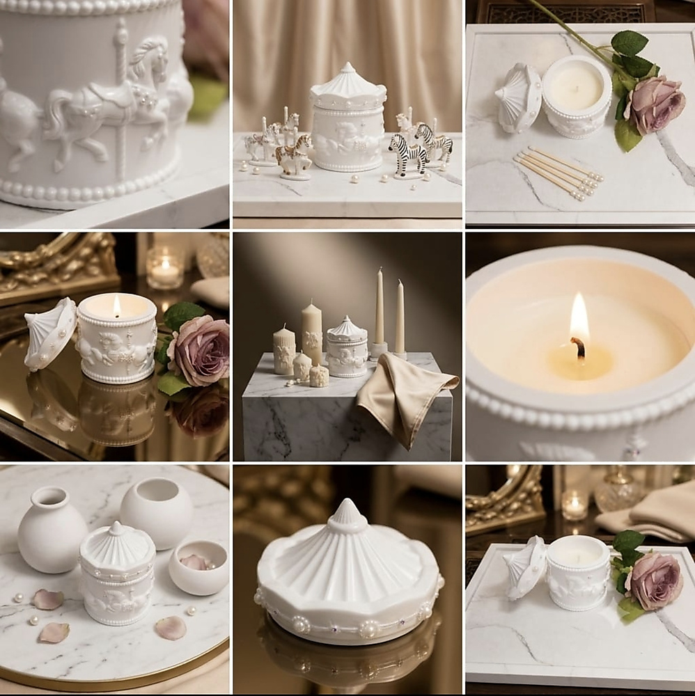 Royal pearl carousel candle