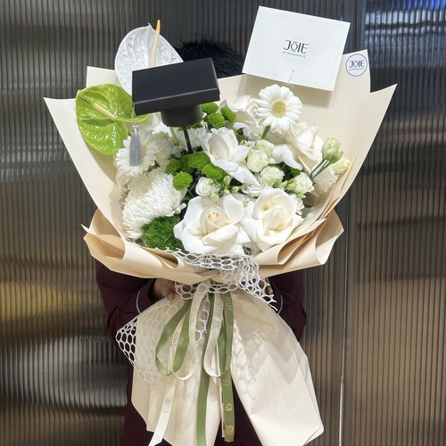 Bouquet with Graduation Cap