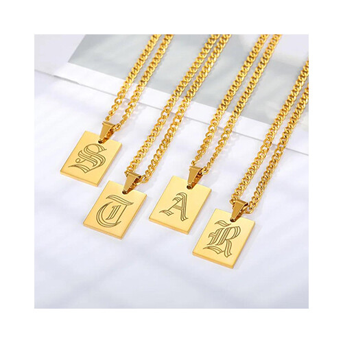 Necklace  Chains Silver Gold With Letters A to Z             SKU-1086