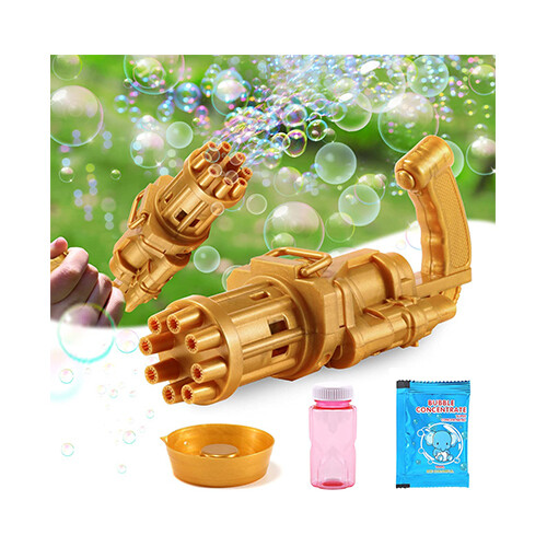 Mini Gatling Electric Bubble Gun 3 + Colorfull Bubbels              SKU-2032
