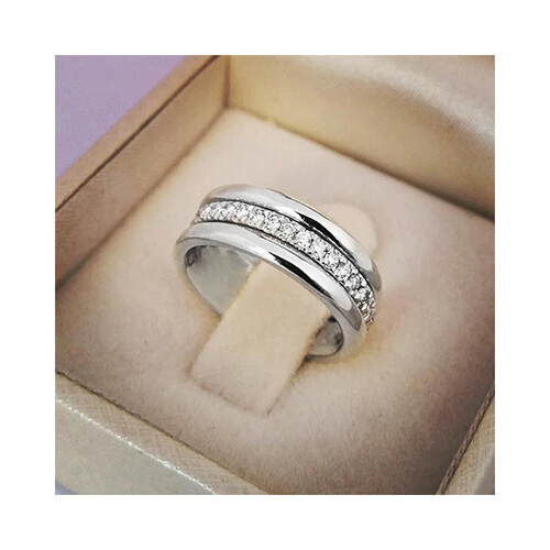 Unisex Ring Silver Dimond Gold Diamond             SKU-1435